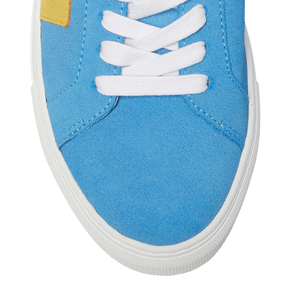 Trio Sneaker in Blue And Yellow Leather