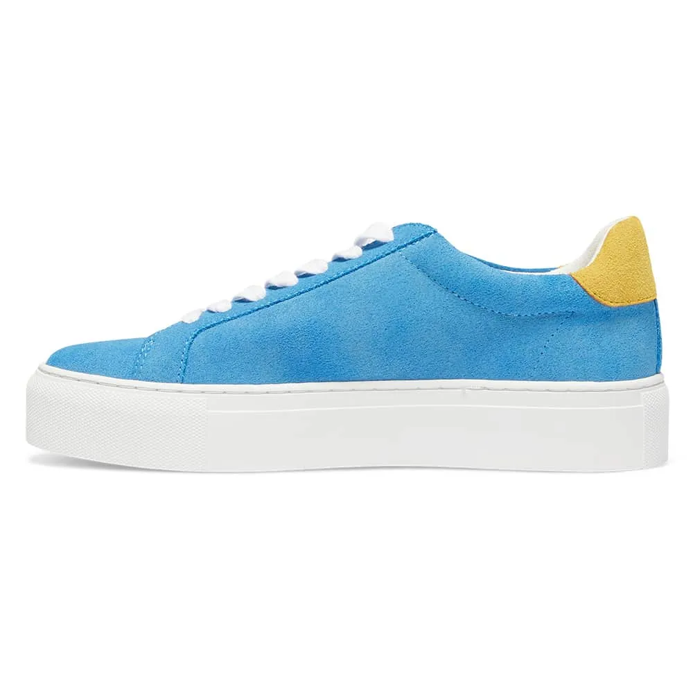 Trio Sneaker in Blue And Yellow Leather