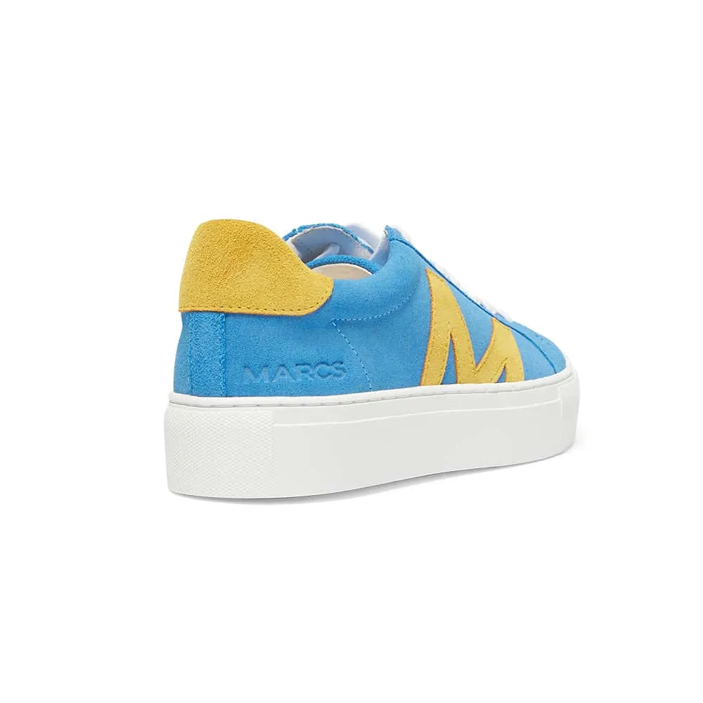 Trio Sneaker in Blue And Yellow Leather