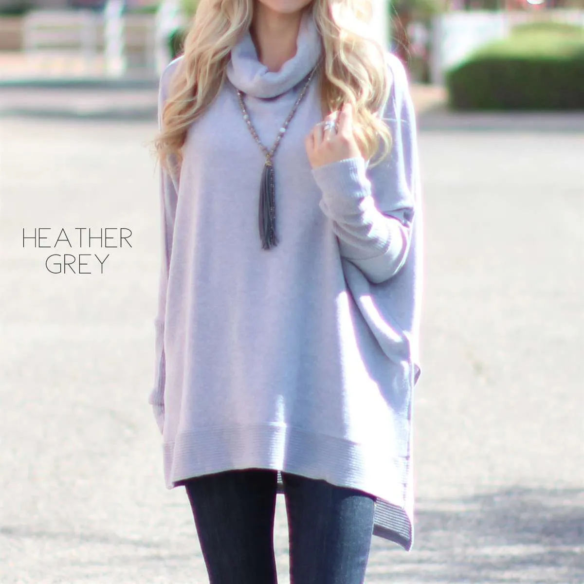 Ultra Soft Cowl Neck Sweater Tunic | S-XL