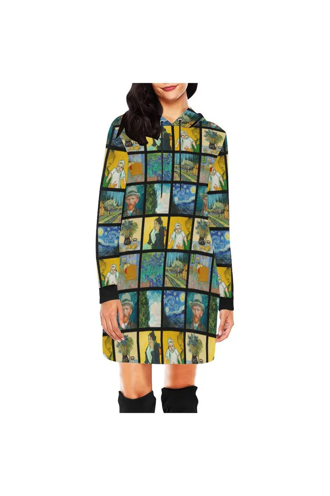 Vincent Van Gogh All Over Print Hoodie Mini Dress (Model H27)
