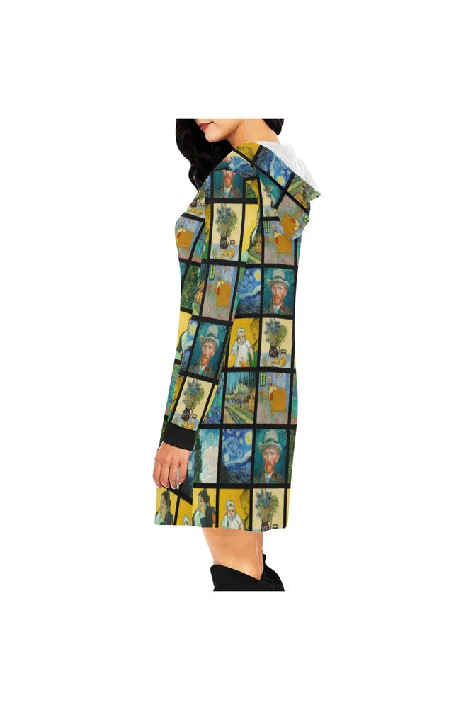 Vincent Van Gogh All Over Print Hoodie Mini Dress (Model H27)