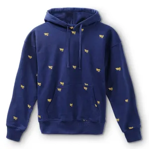 West NYC All Over Embroidery Hoodie Navy/Gold