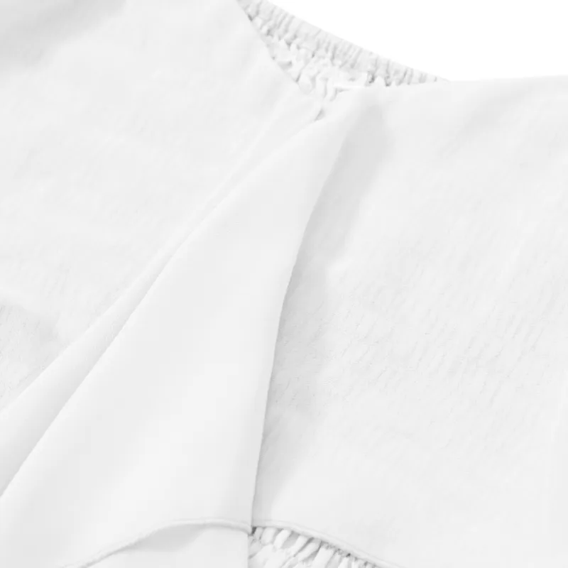 White Bridesmaid Dresses Puffed Short Sleeve