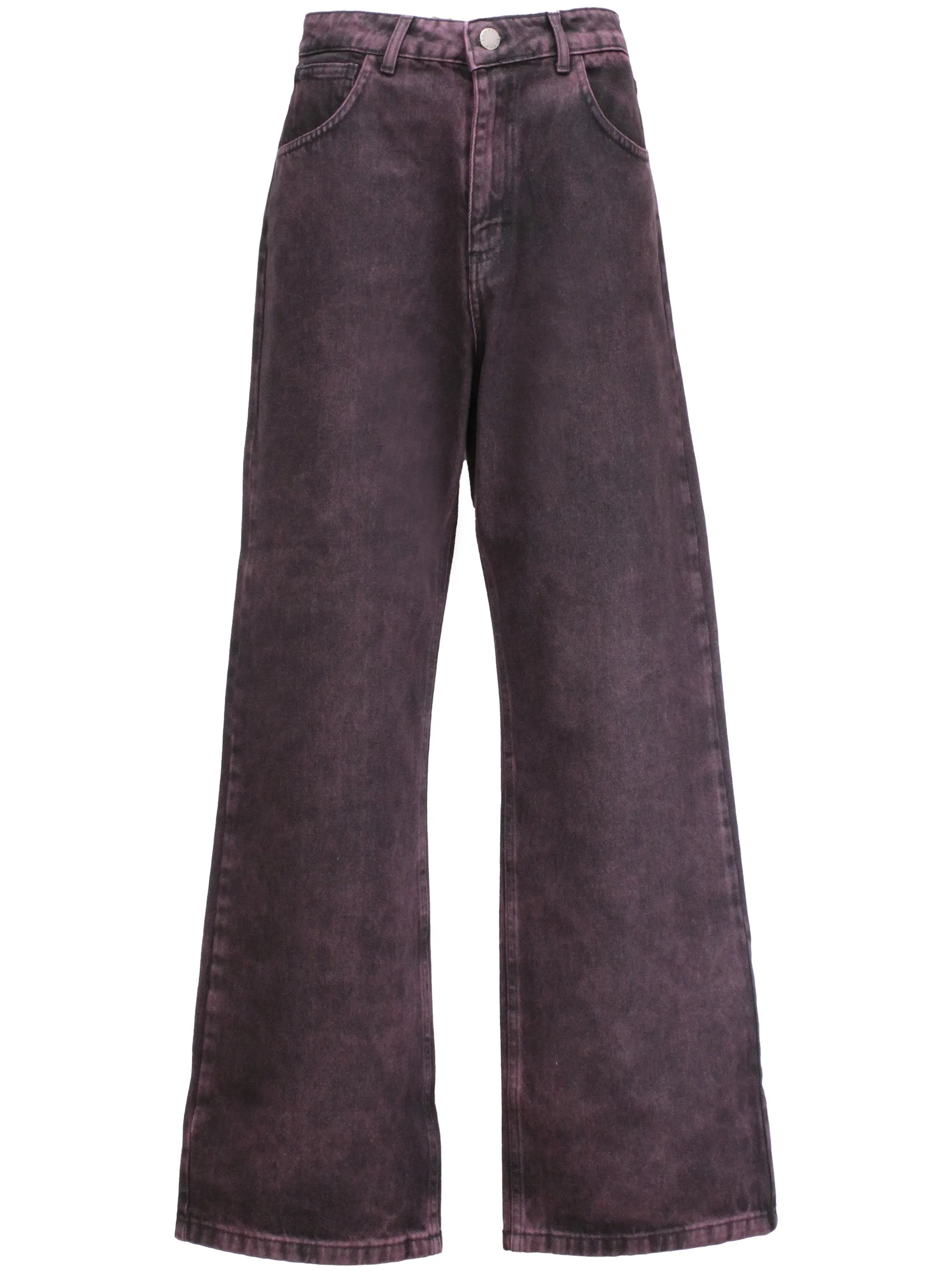 Wide Leg Dark Grey Denim Jeans