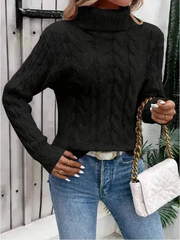 Women's Cable-knit Turtleneck Sweater