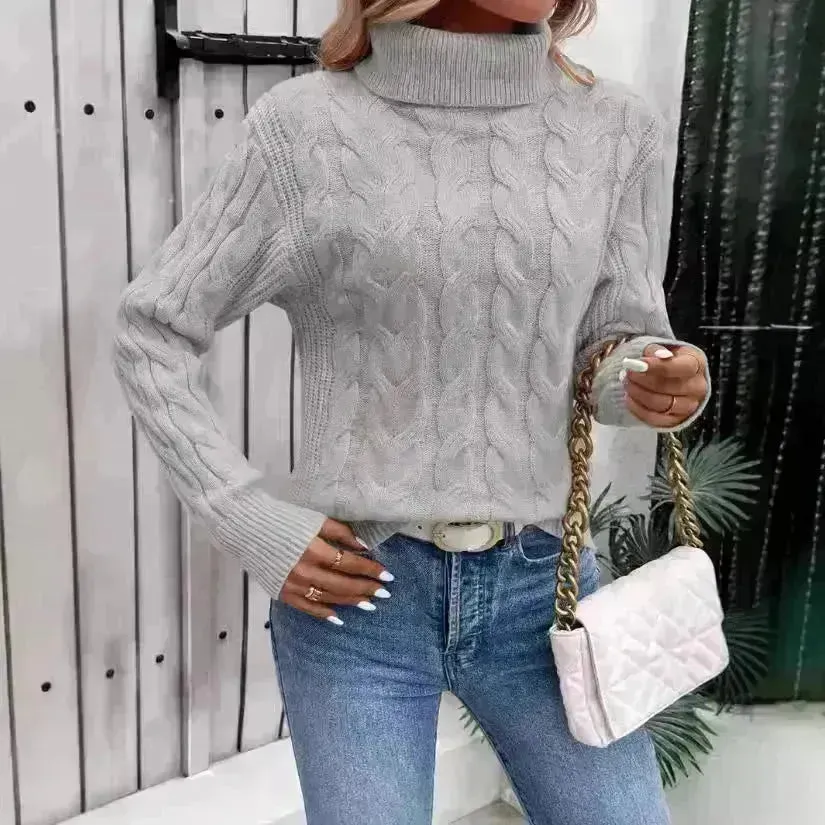 Women's Cable-knit Turtleneck Sweater