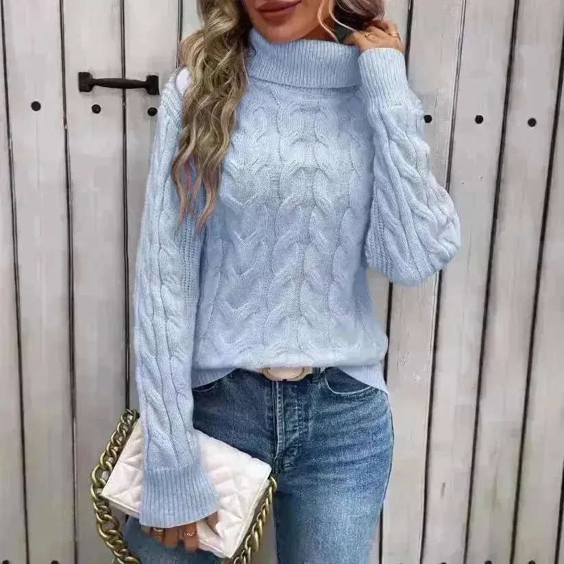 Women's Cable-knit Turtleneck Sweater