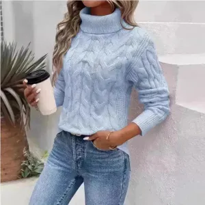 Women's Cable-knit Turtleneck Sweater