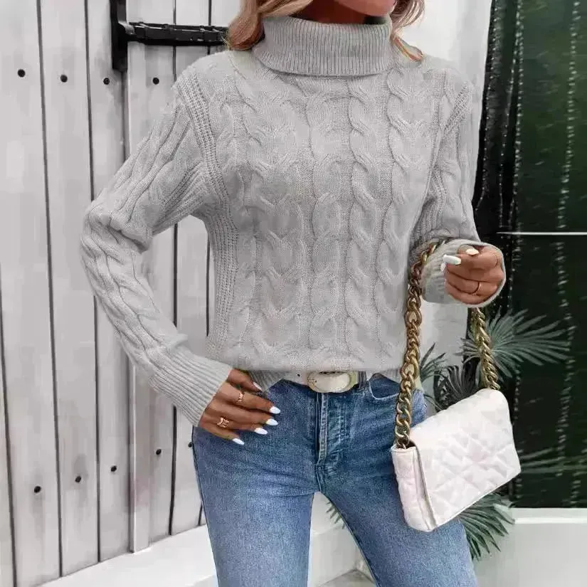 Women's Cable-knit Turtleneck Sweater