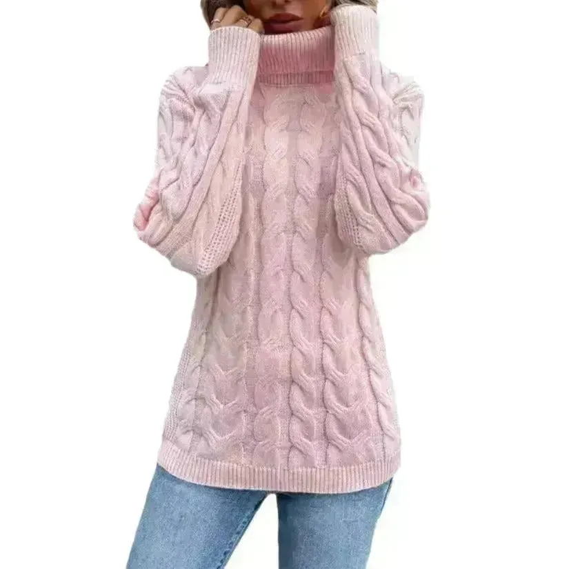 Women's Cable-knit Turtleneck Sweater