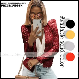 Women's Sequins Jackets Luxury Red