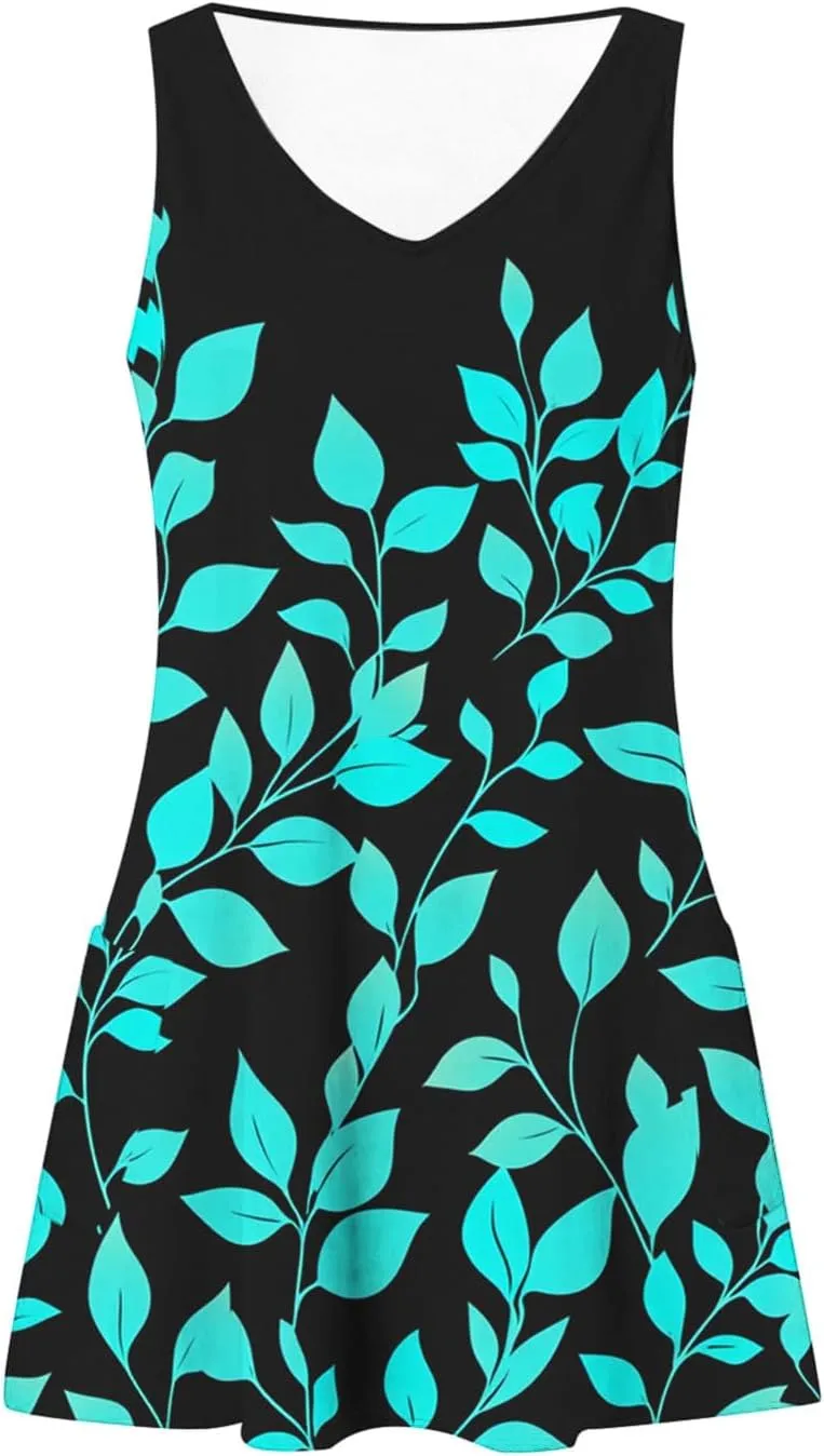 Women's Sleeveless V Neck Summer Dresses Casual Mini Tank Dress 2025 Fashion Floral Print Beach Sundress