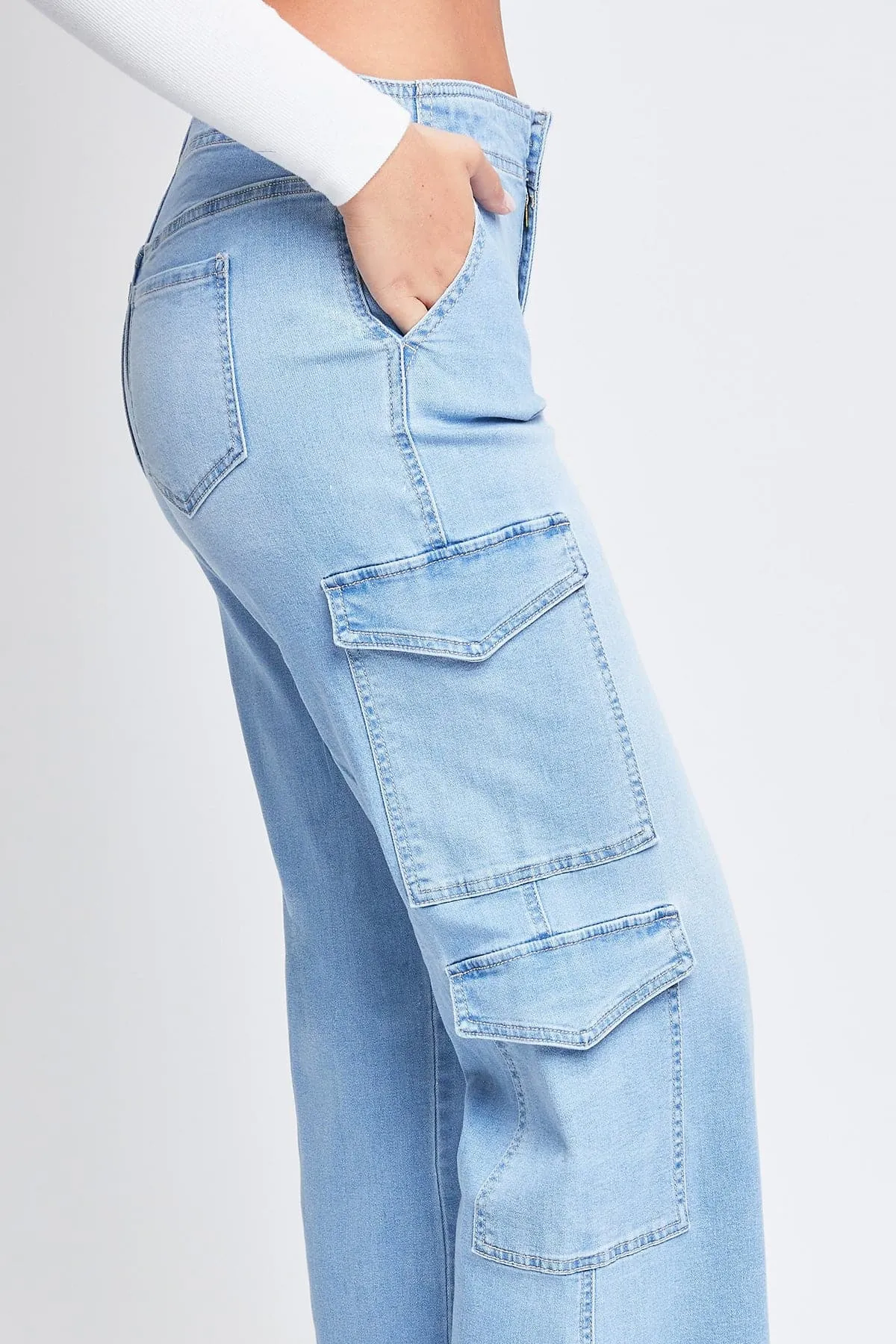 Womens Wide Leg Double Cargo Jeans