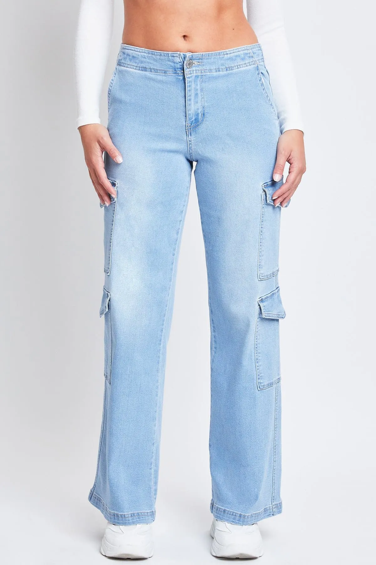 Womens Wide Leg Double Cargo Jeans