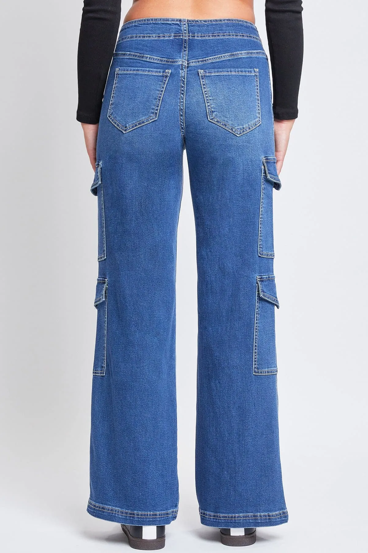 Womens Wide Leg Double Cargo Jeans