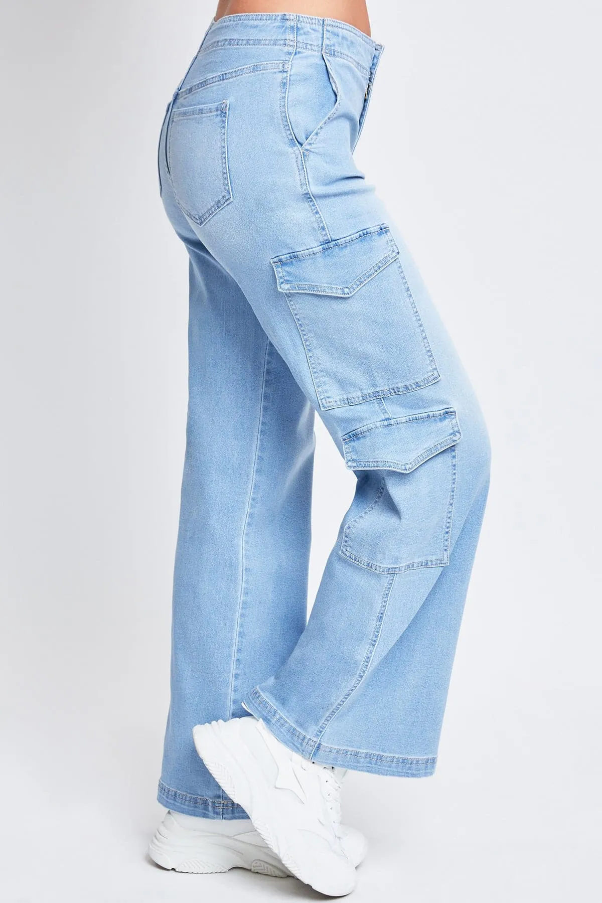 Womens Wide Leg Double Cargo Jeans