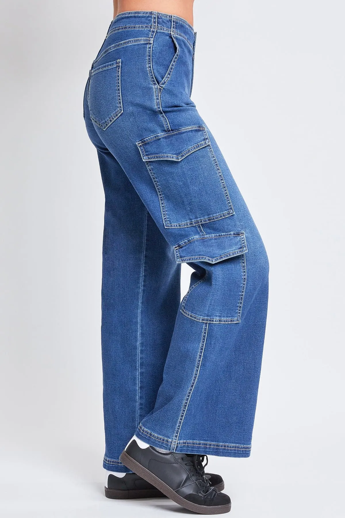 Womens Wide Leg Double Cargo Jeans