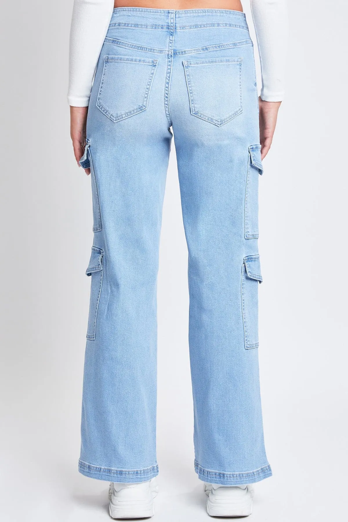 Womens Wide Leg Double Cargo Jeans